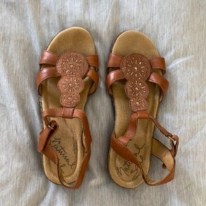 Natural Soul brown studded Sandals. Size 8.